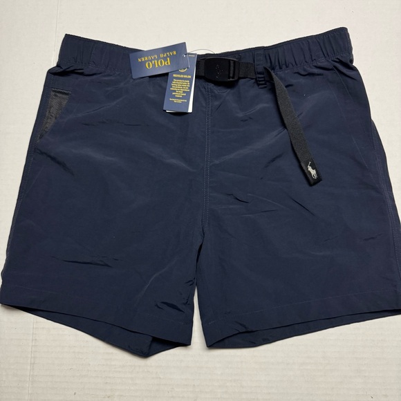 POLO RALPH LAUREN 6" Water Resistant Nylon Hiking Beach Shorts In Navy Size: L - Picture 1 of 7